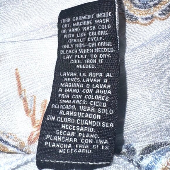 Zac & Rachel Paisley Button-Down Tunic Top S White/Brown/Blue Lightweight - Picture 4 of 7